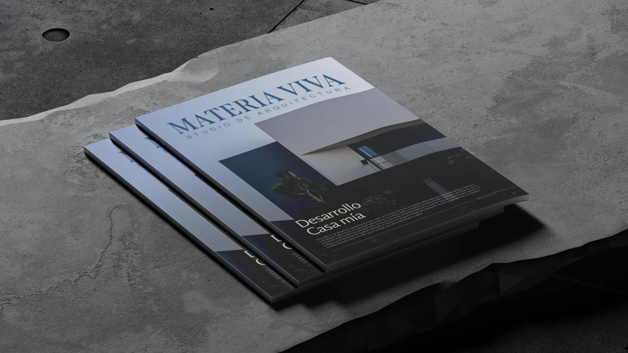 Materia Viva — mockup editorial de revistas