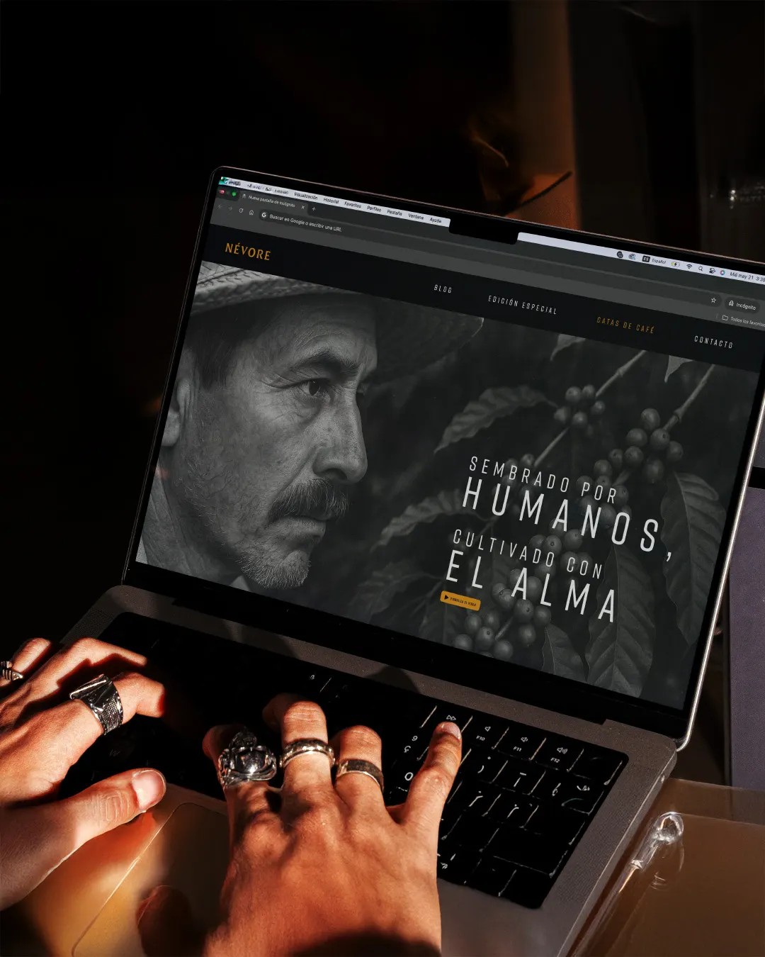 Névore — mockup de marca
