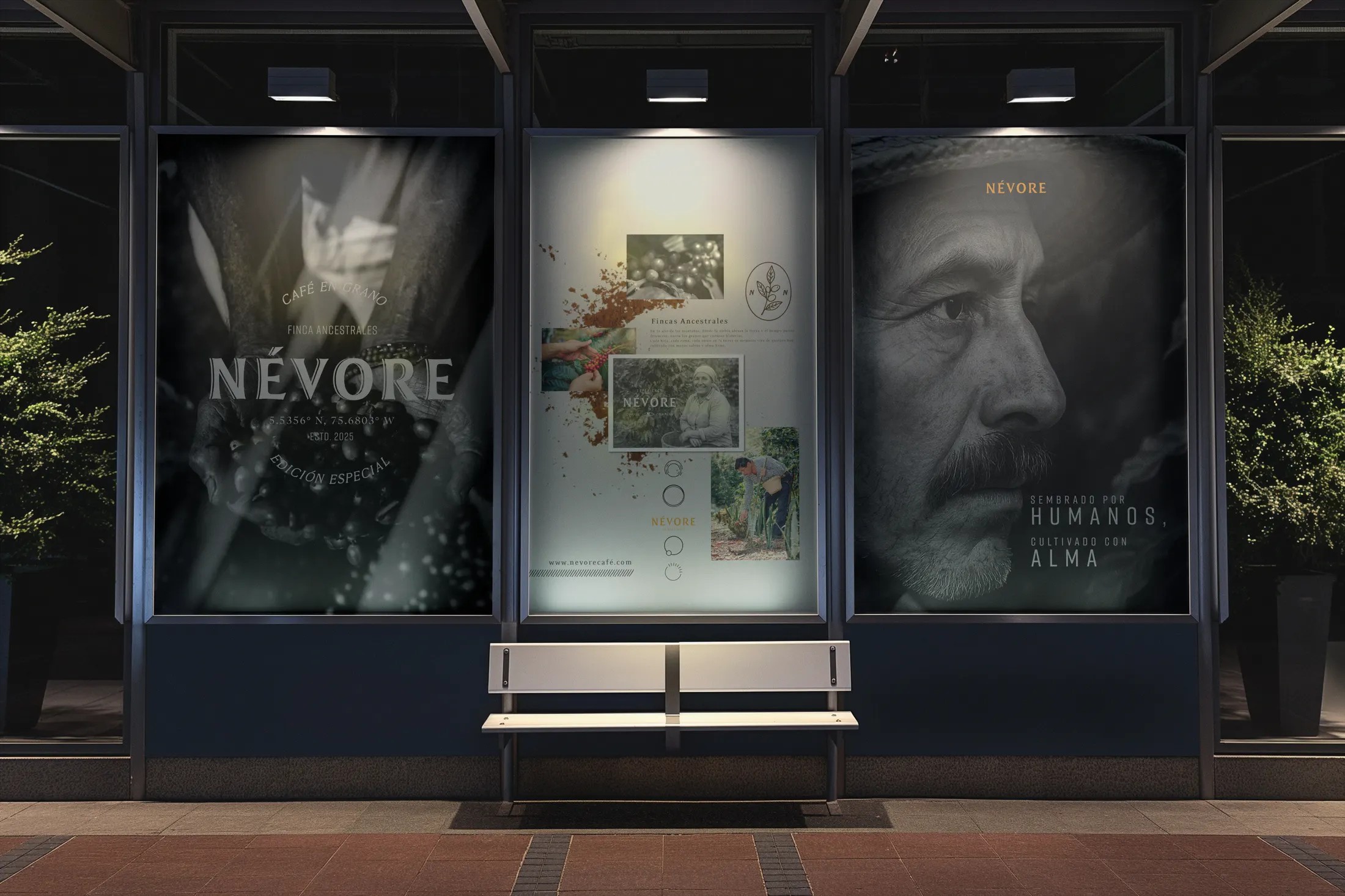 Névore — valla publicitaria en estación