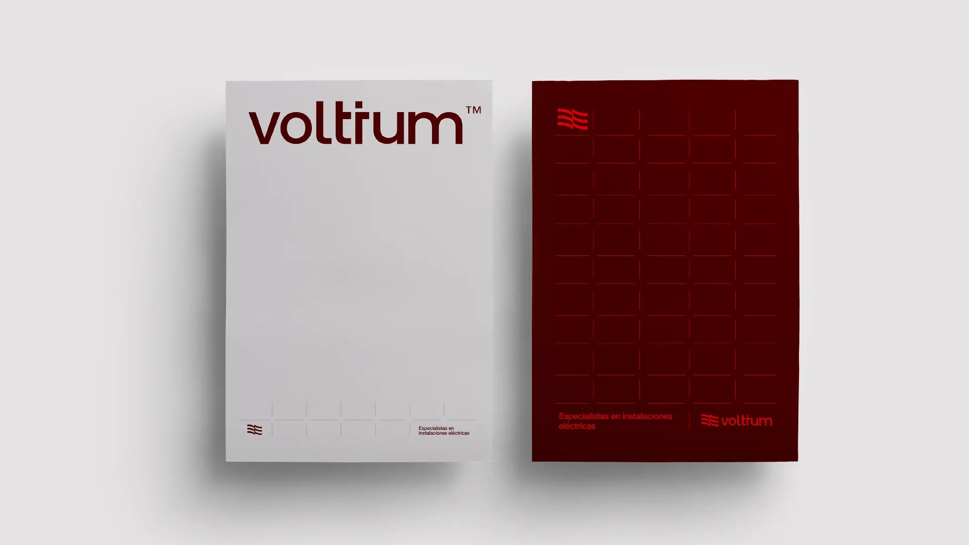 Voltium — papelería impresa