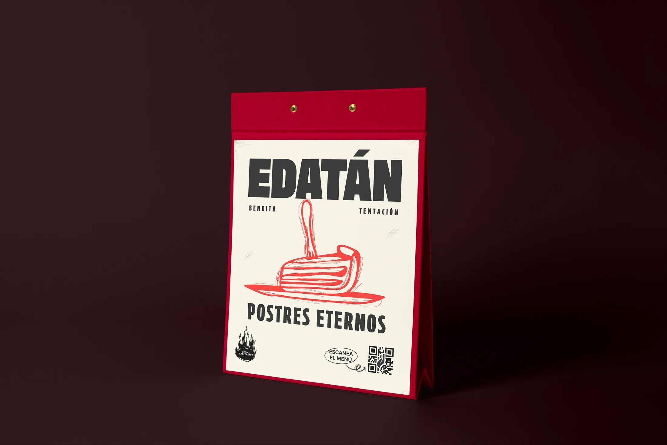 EDATÁN — mockup de exhibidor de menú